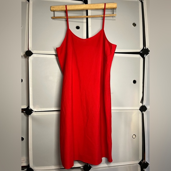 Nanette Lepore Red Dress 6 Pintuck Pleat A-line Button Down Chiffon - Picture 3 of 9